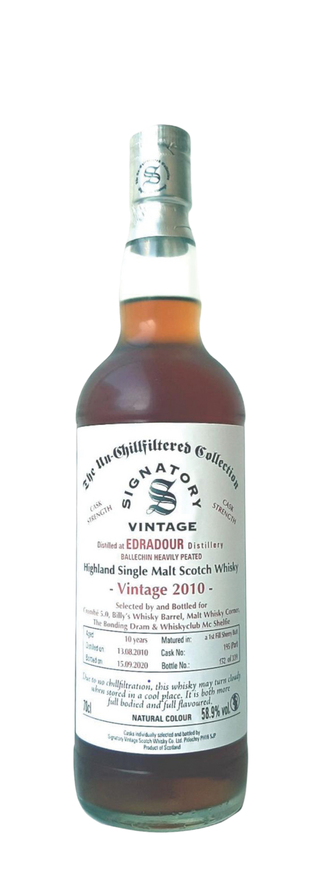 10 Years Old Ballechin Single Cask Signatory 58,9% 2010 70cl