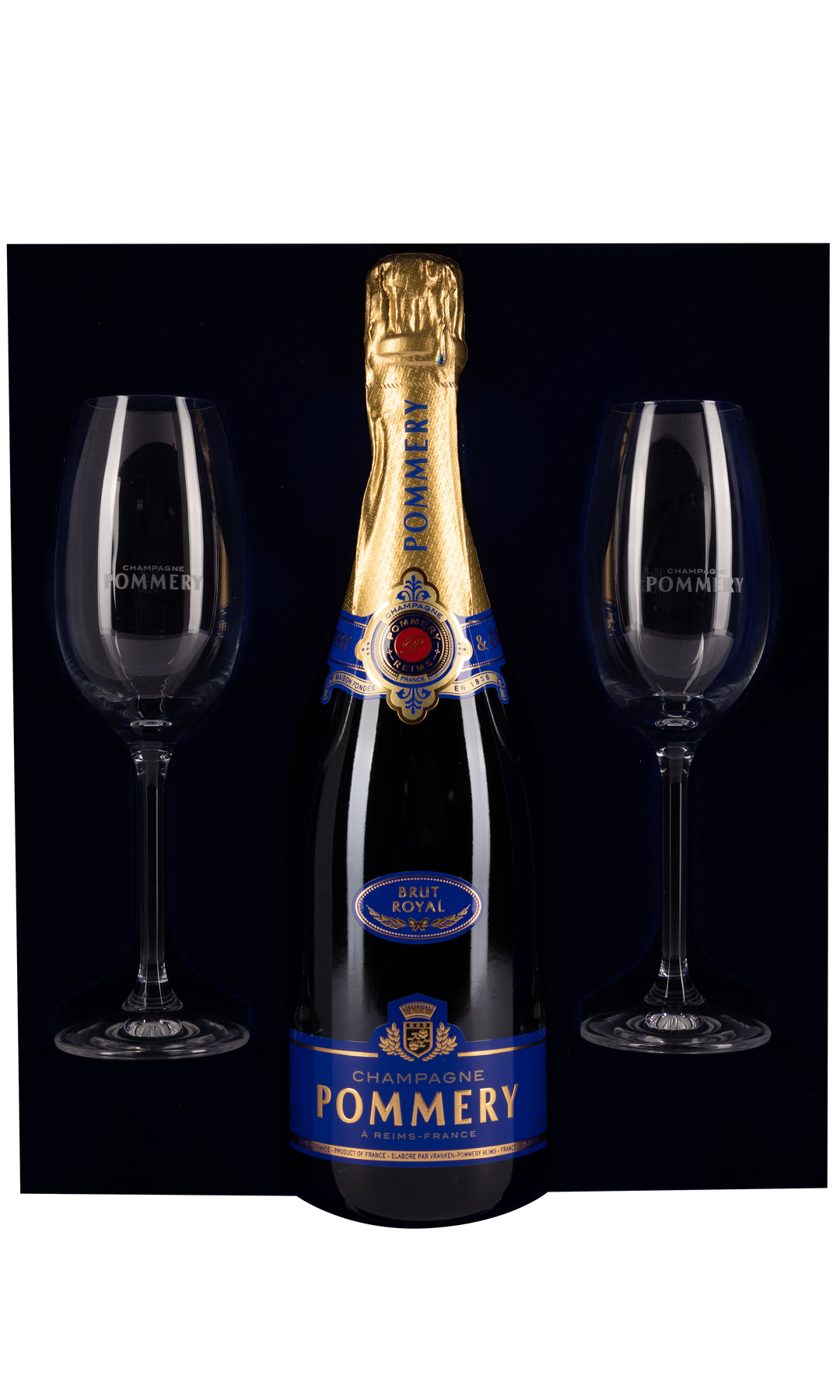 Pommery Brut Royal Coffret Fles + 2 Flutes 75cl