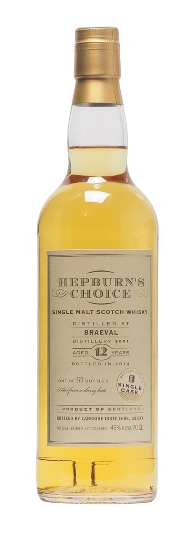 12 Years Old Single Cask Hepburn's Choice 46% 2001 70cl
