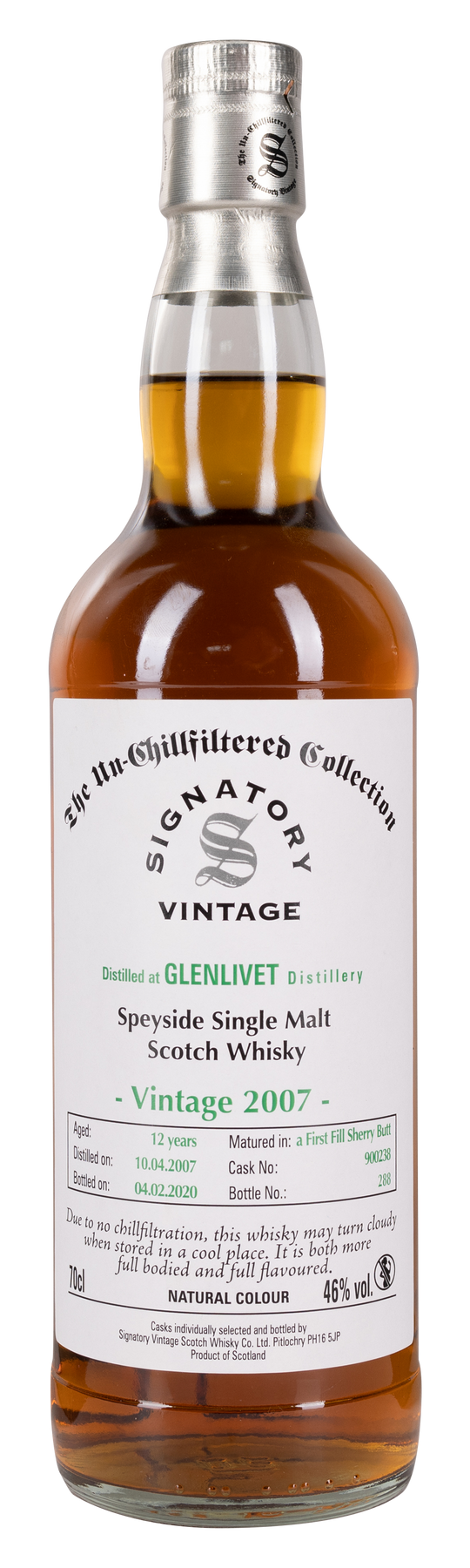 12 Years Old Single Cask Signatory 46% 2007 70cl
