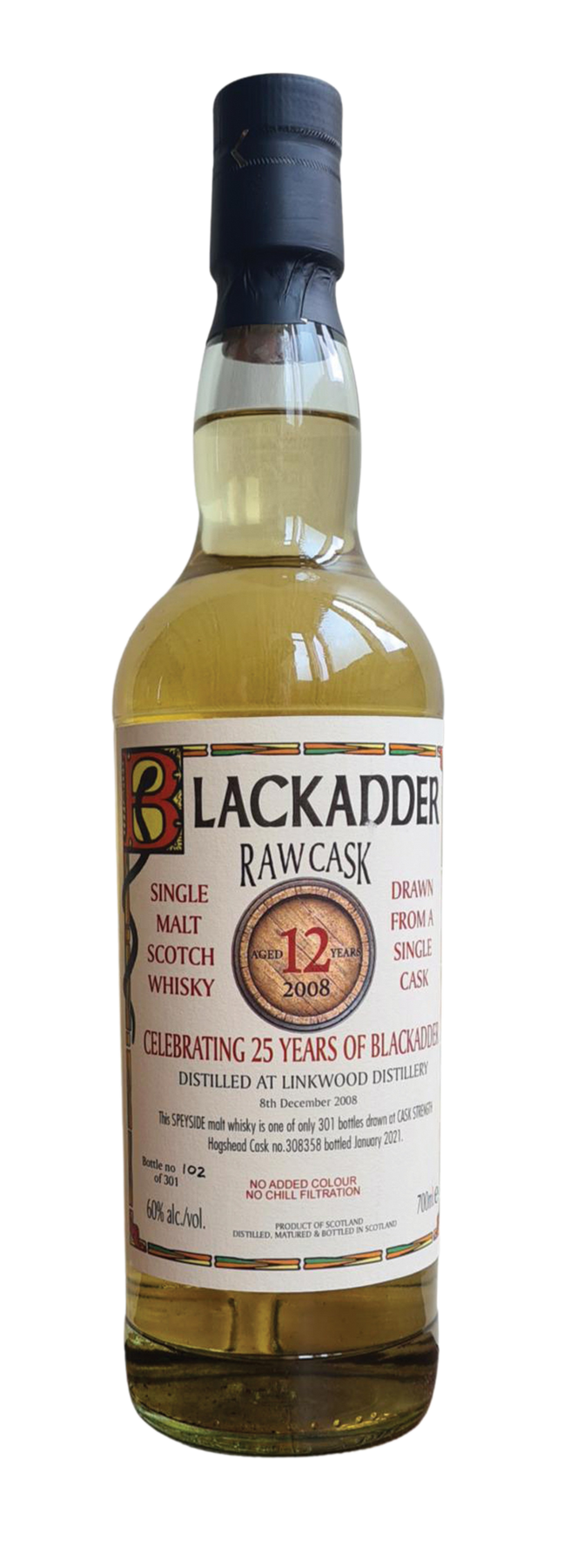 Linkwood 12 Years Old Single Cask Blackadder 60% 2008 70cl