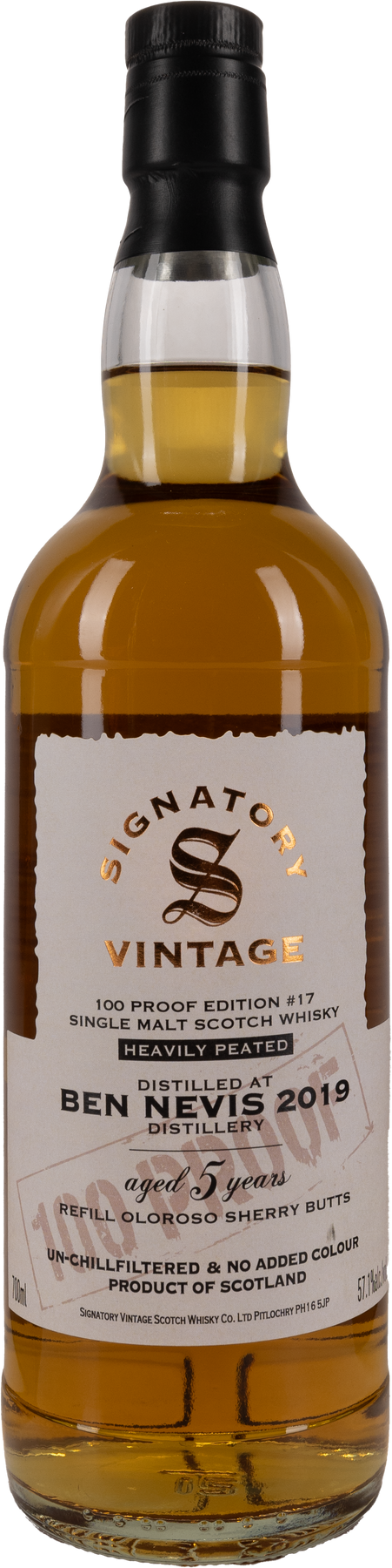 5 Years Old Signatory 100 Proof 57.1% 2019 70cl