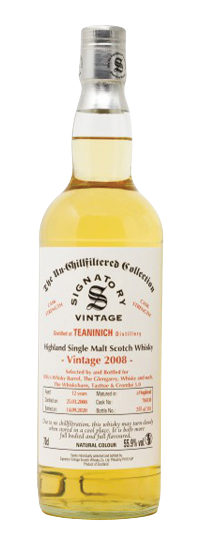 Teaninich 12 Years Old Single Cask For Belux Signatory 55,9% 2008 70cl