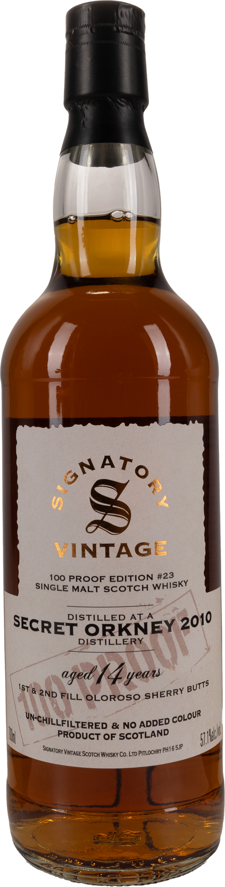 Secret Orkney 14 Years Old Signatory 100 Proof 57.1% 2010 70cl
